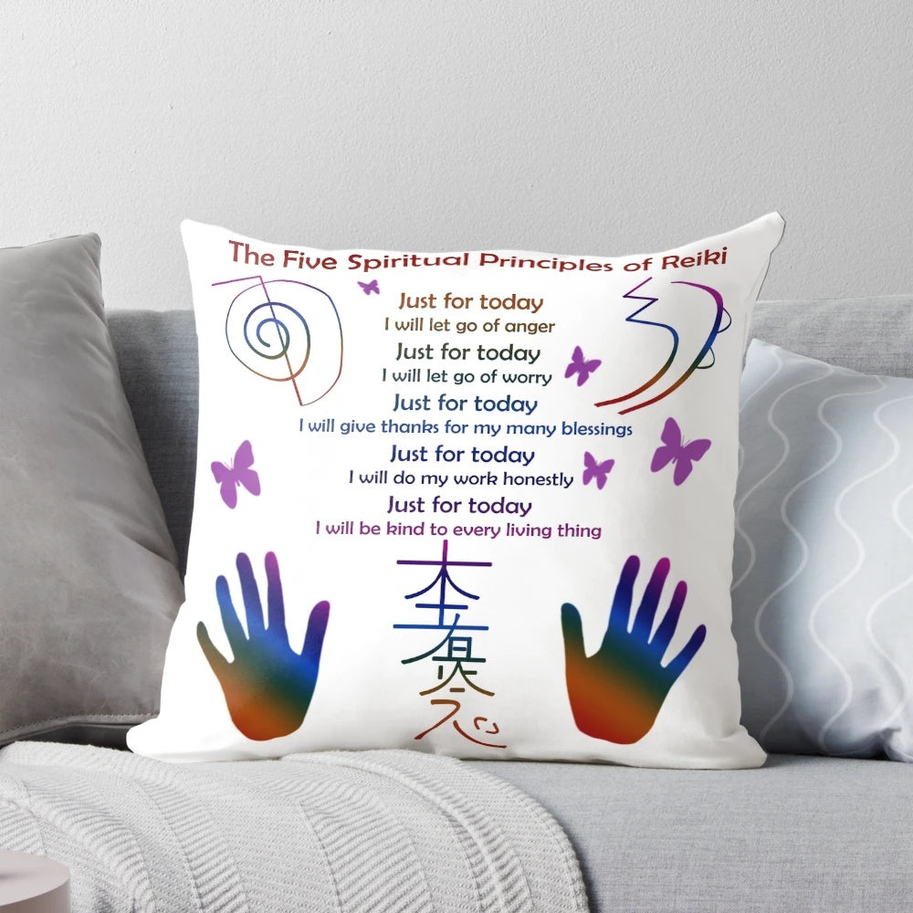 Reiki pillow with symbols for meditation, healing, and balancing chakras
