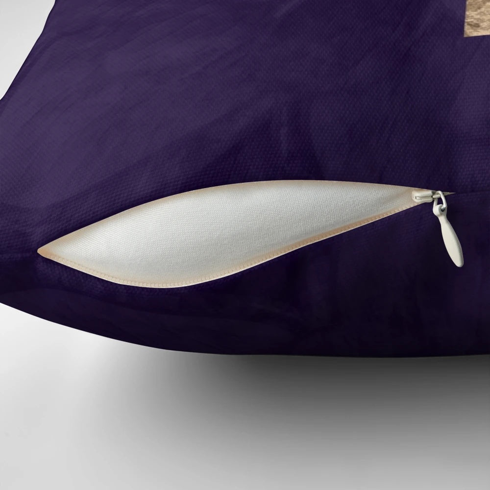 Pillow featuring the Reiki symbol Cho Ku Rei on a purple lotus design