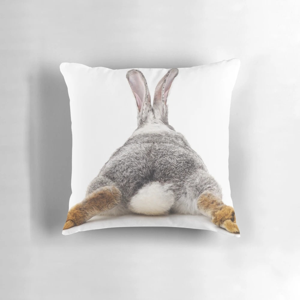 Soft and fluffy rabbit-shaped pillow for relaxation and home decor