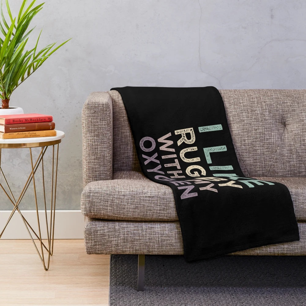 Rugby-inspired plush blanket for rugby lovers