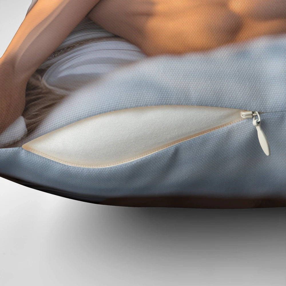 Henry Cavill, the popular Hollywood actor, relaxing on a soft, cozy pillow.