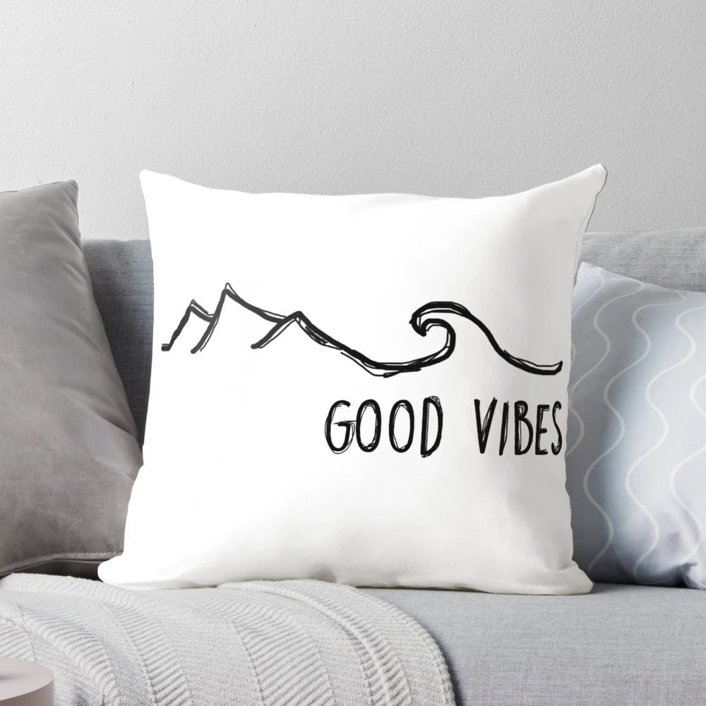 Good Vibes Boho Beach Inspired Pillow