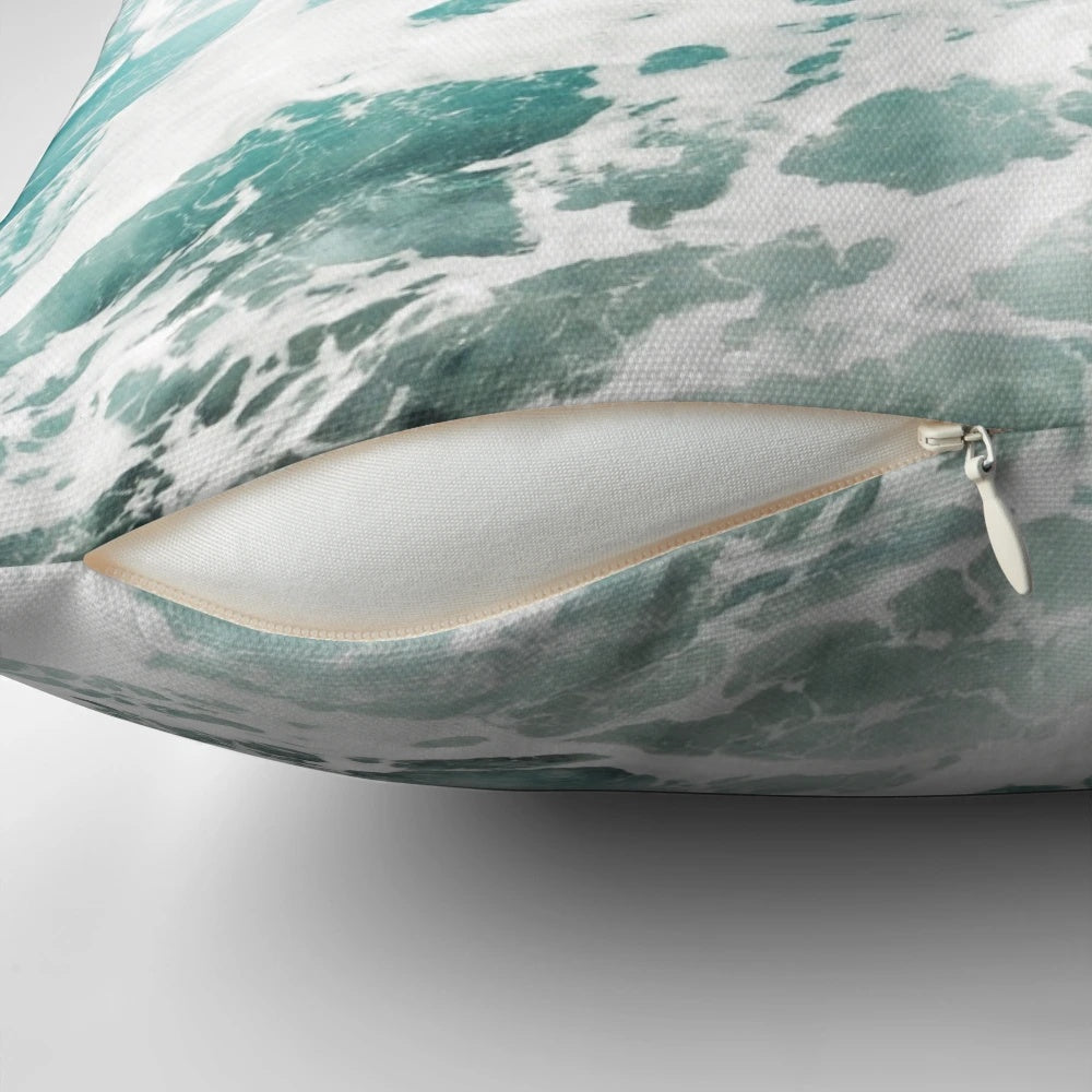 Soft and cozy pillow with a beautiful blue ocean waves design