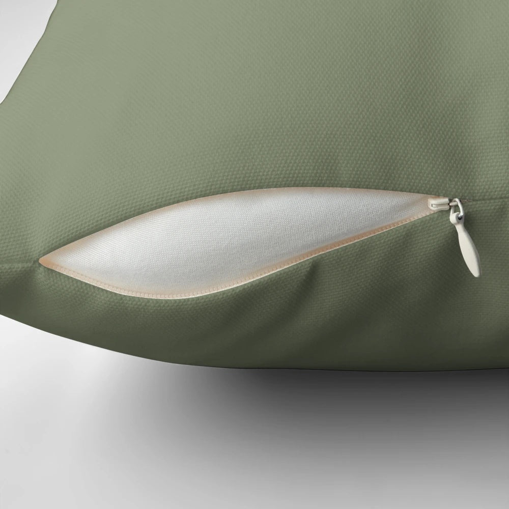 Soothing sage-colored pillow for a restful night's sleep