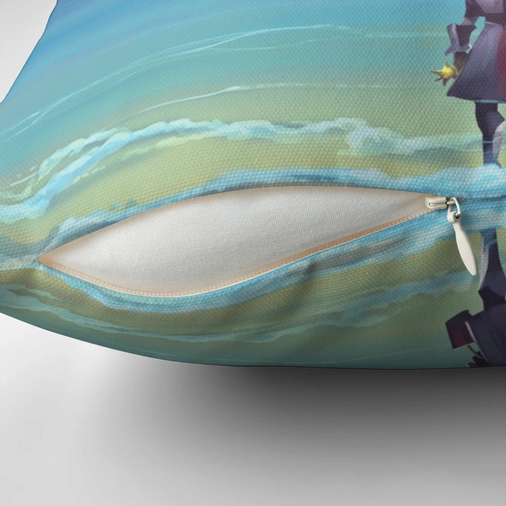 Soft, plush pillow featuring a serene ocean-themed design inspired by the Bioware video game Mass Effect