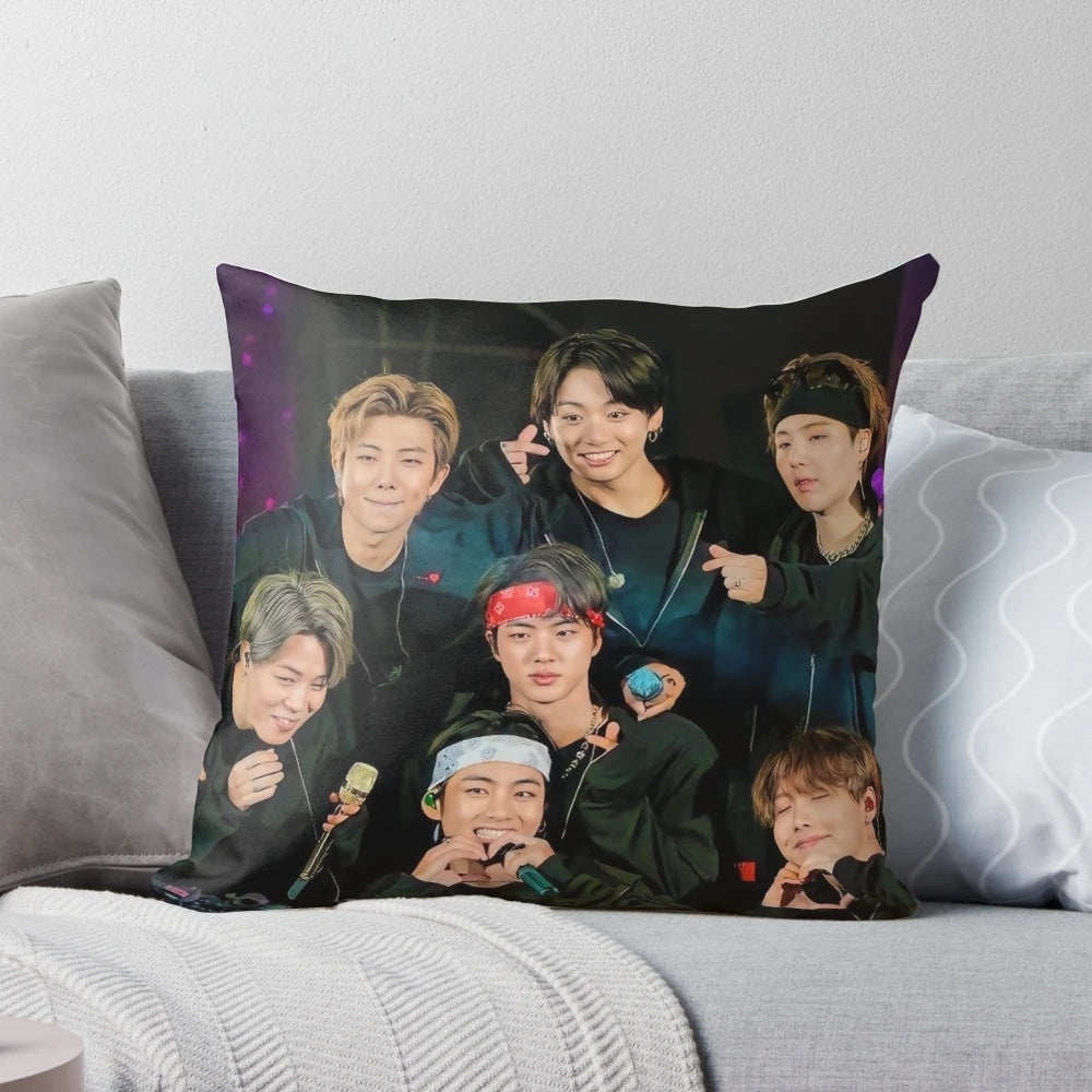 BTS OT7 Pillow featuring the seven members of the K-pop group Bangtan Sonyeondan