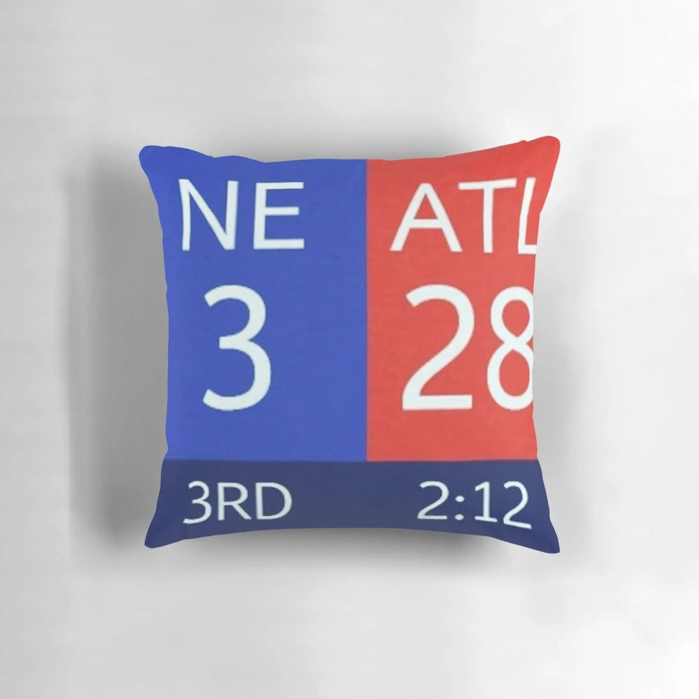 Pillow featuring the 28-3 Falcons Super Bowl lead against the Patriots