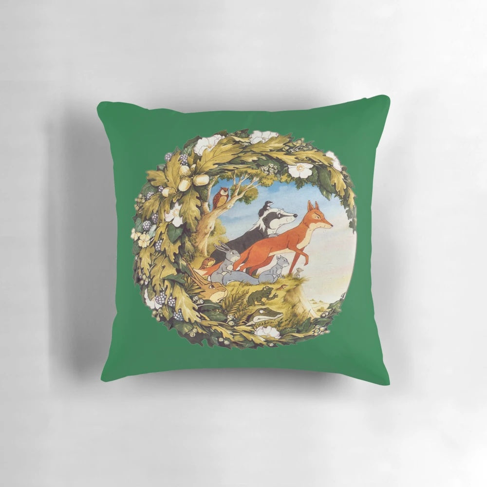 Cozy "Animals of Farthing Wood" inspired classic design pillow