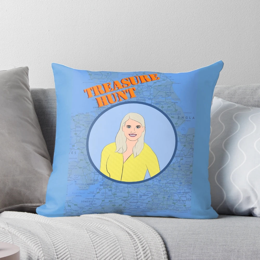 Treasure Hunt Pillow featuring iconic 80s/90s British TV show imagery