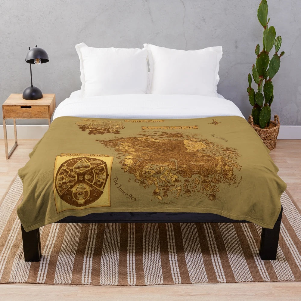 Remastered Morrowind HD Map Plush Blanket for Elder Scrolls RPG Fans