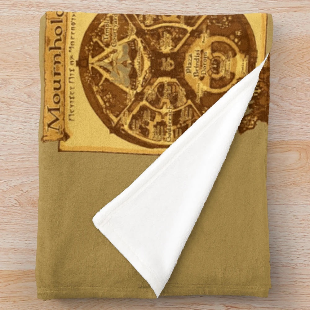 Remastered Morrowind HD Map Plush Blanket for Elder Scrolls RPG Fans
