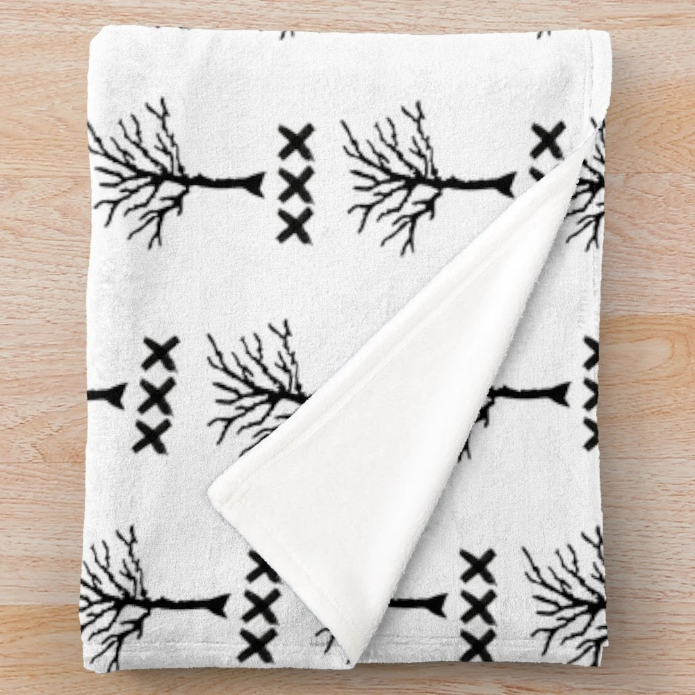 Plush blanket featuring the tree logo in memory of XXXTentacion