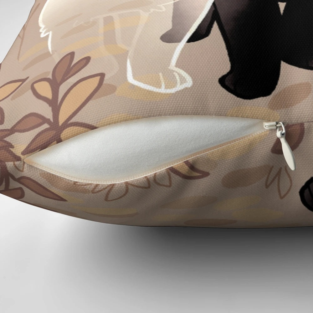 A black cat and ghost cat on a throw pillow with the text "You Matter and You Always Will"