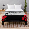 Remembrance Day Plush Blanket with Poppy Design