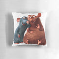 Soft, cuddly pillow featuring Remy and Emile, the lovable rat duo from the Disney Pixar film Ratatouille.