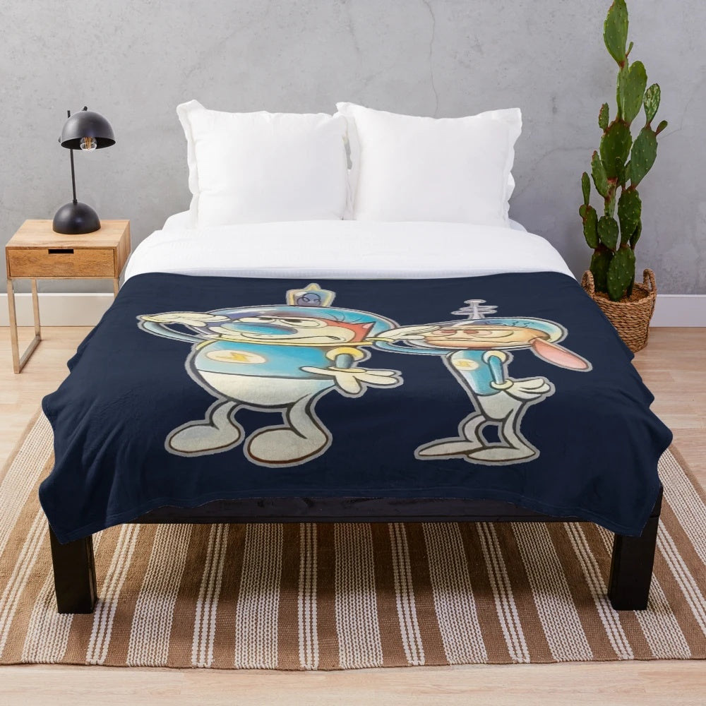Ren and Stimpy inspired space buddies plush blanket
