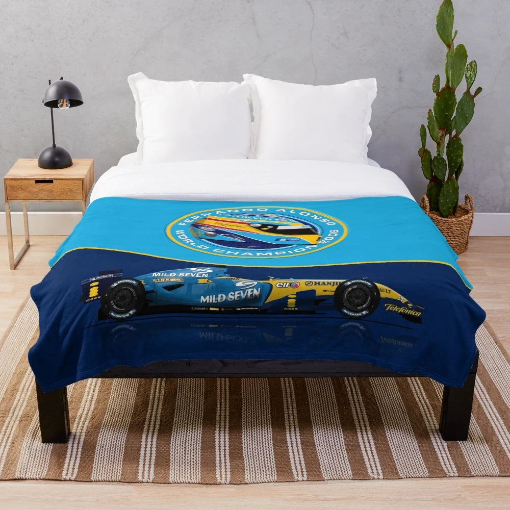 Fernando Alonso Renault Racing Inspired Plush Blanket