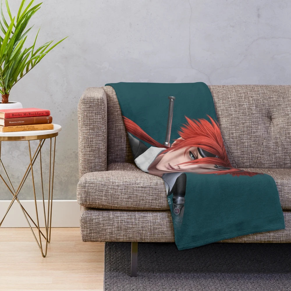Reno from Final Fantasy 7 Remake inspired plush blanket