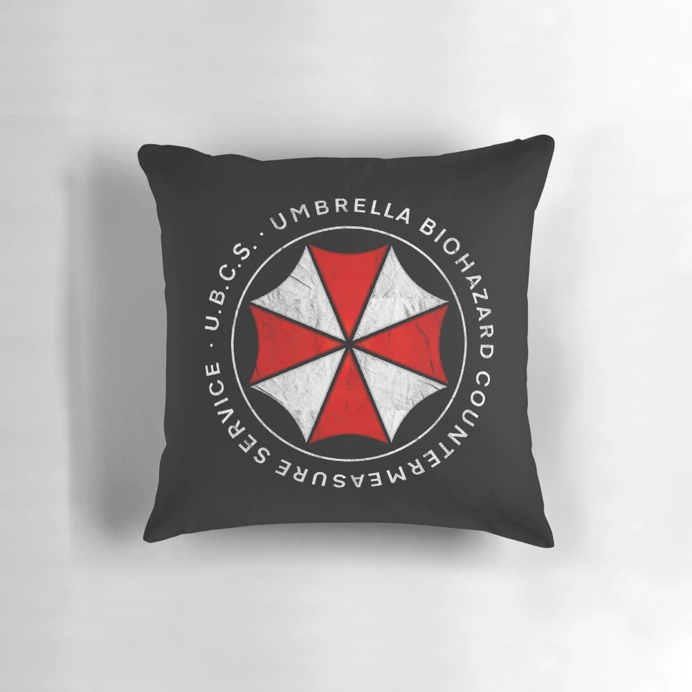 Resident Evil 3 Umbrella Biohazard Countermeasure Service Pillow with Jill Valentine and Carlos Oliveira characters