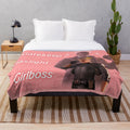 Resident Evil inspired plush blanket featuring Albert Wesker's "gaslight gatekeep girlboss" persona