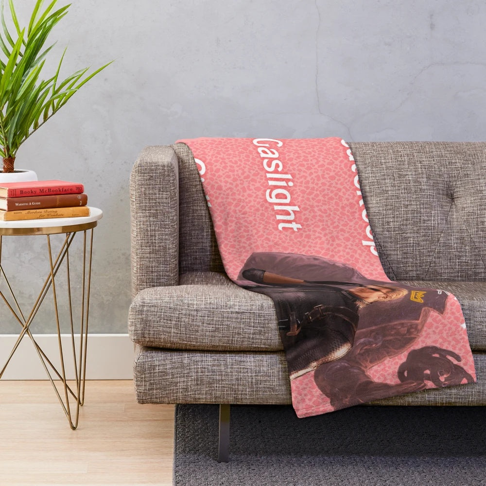 Resident Evil inspired plush blanket featuring Albert Wesker's "gaslight gatekeep girlboss" persona