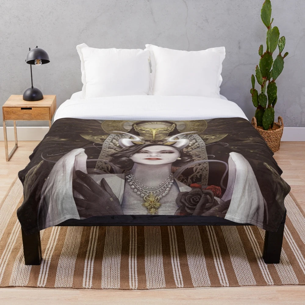 Lady Dimitrescu and Mother Miranda Resident Evil Village inspired plush blanket
