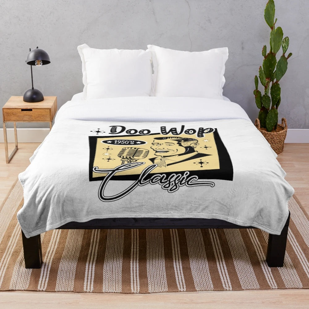 Plush blanket featuring 1950s rockabilly music and dance culture
