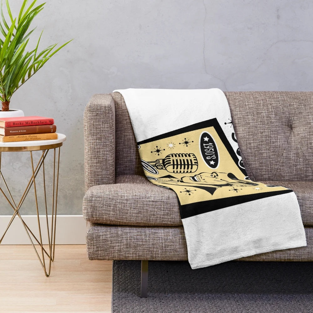 Plush blanket featuring 1950s rockabilly music and dance culture