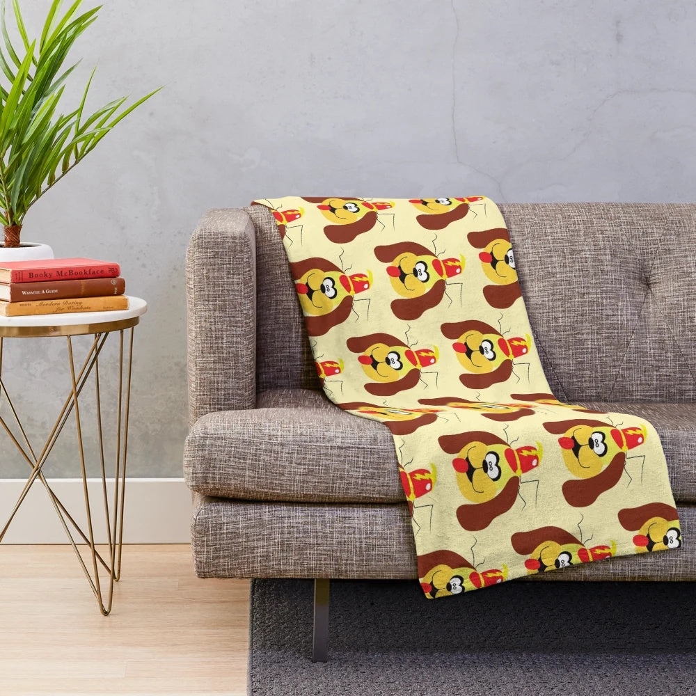 Retro 1960s The Banana Splits Fleegle Plush Blanket