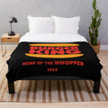 Vintage 1969 Burger King logo plush blanket in retro 70s 80s 90s style