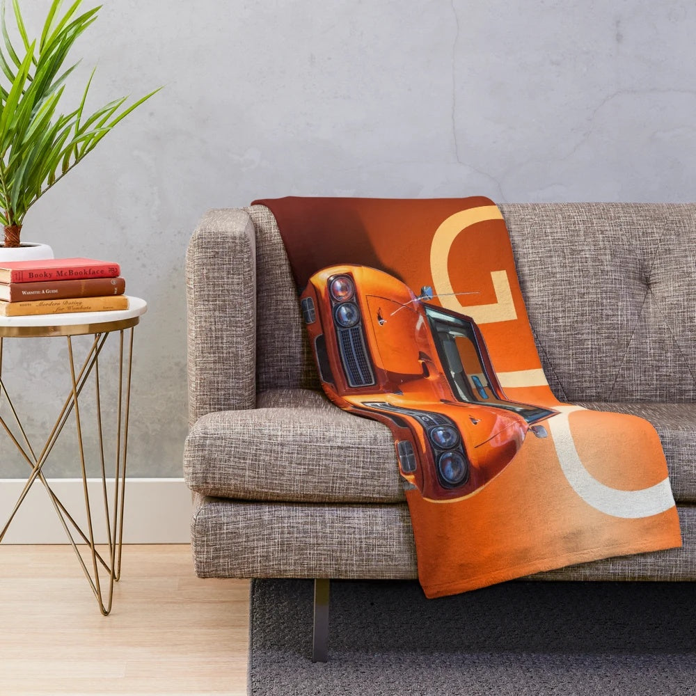 1969 Orange GTO Inspired Plush Blanket