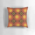 Vibrant 1970s mid century modern orange circle throw pillow