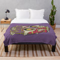 Retro 1970s style plush blanket featuring an aircraft design for aviation enthusiasts
