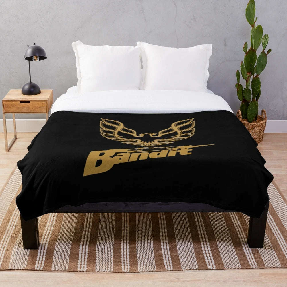 Plush blanket featuring the iconic 1977 Pontiac Firebird Trans Am from the movie Smokey and the Bandit