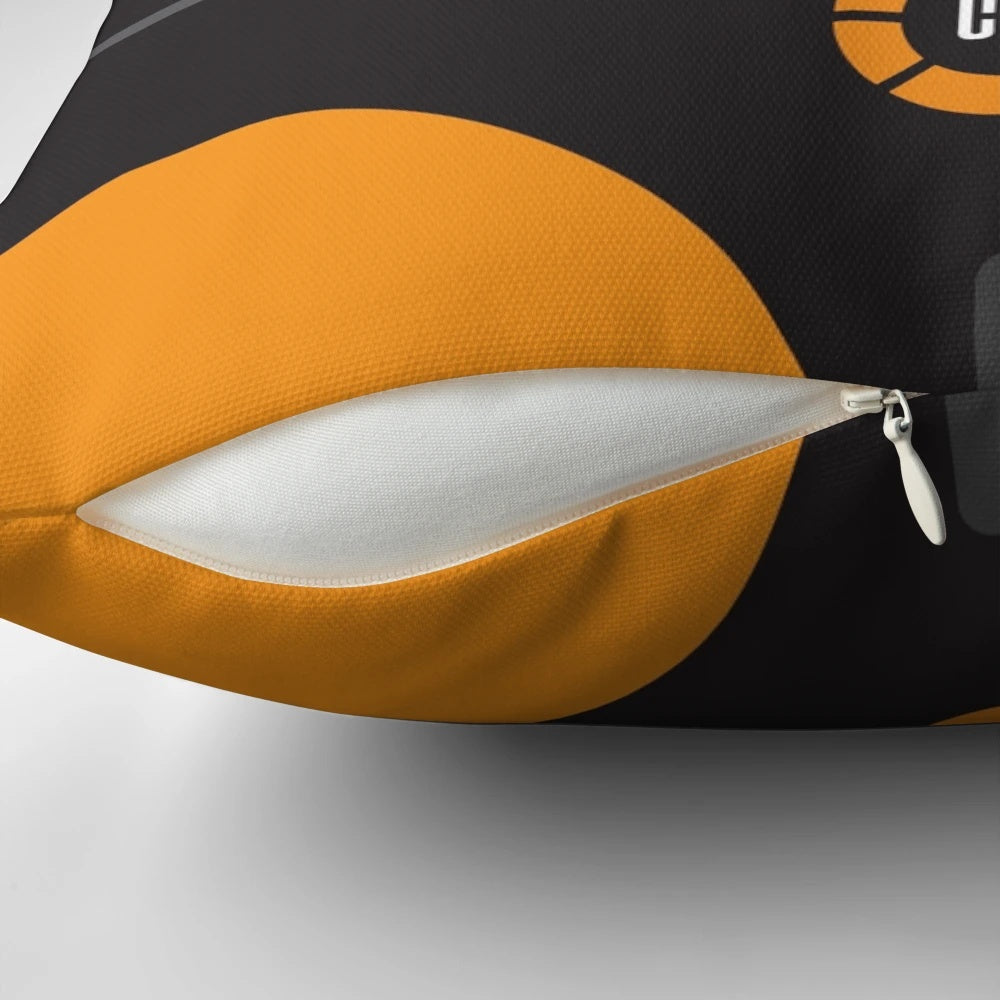 Vintage orange and black 1980's CIE A-Class locomotive pillow with iconic Super Train livery design.