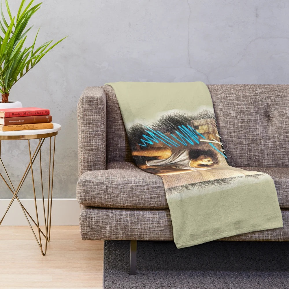 Watercolor inspired plush blanket featuring the iconic 1980s movie Flashdance