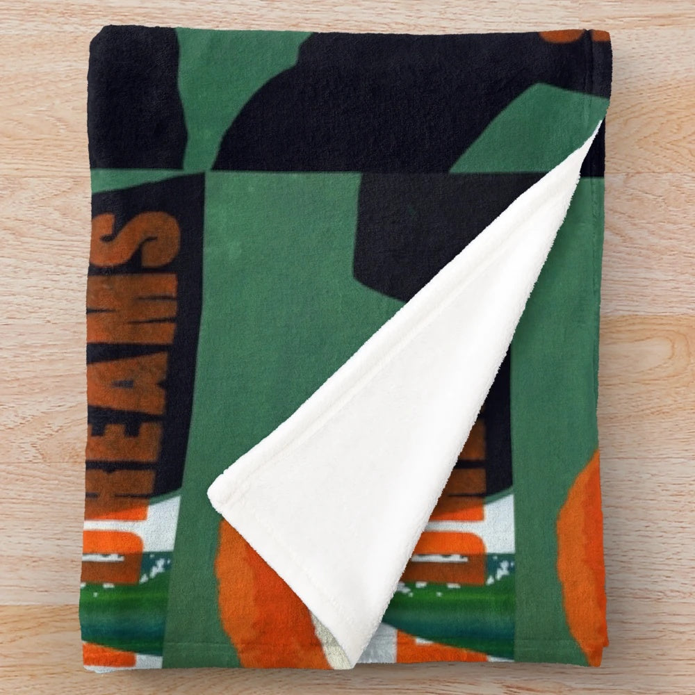 Retro 1980s pop art plush blanket featuring Eurythmics singer Annie Lennox