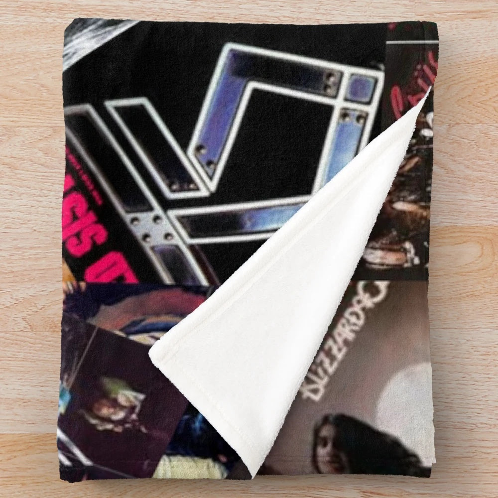 1980s rock bands collage plush blanket