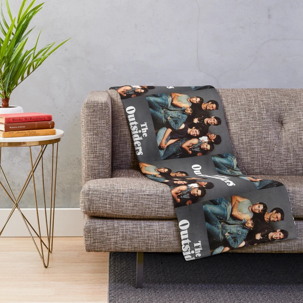 The Outsiders movie 1983 plush blanket featuring Ponyboy and Johnny Cade