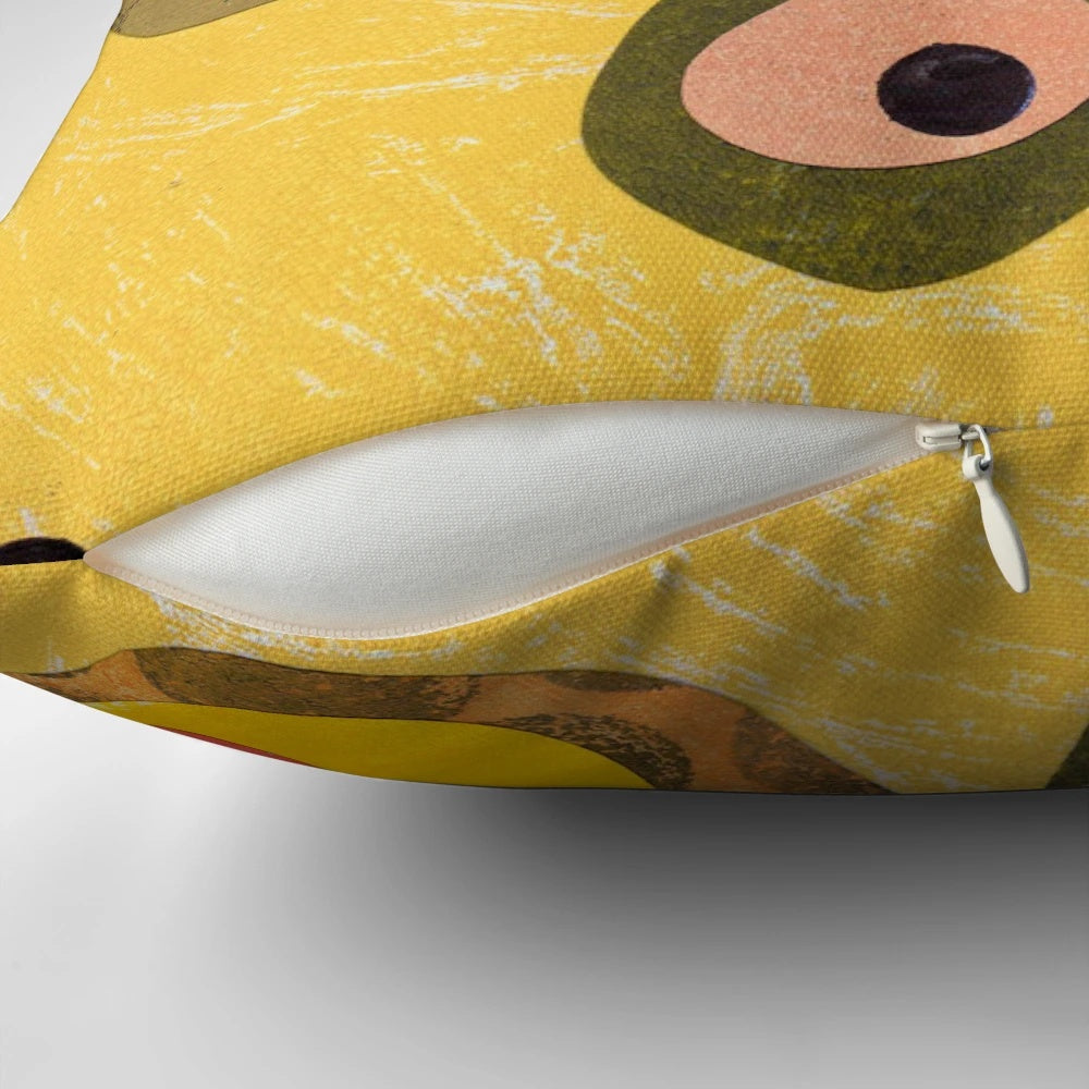 Retro 50s 60s style pillow with vibrant abstract mid century modern design