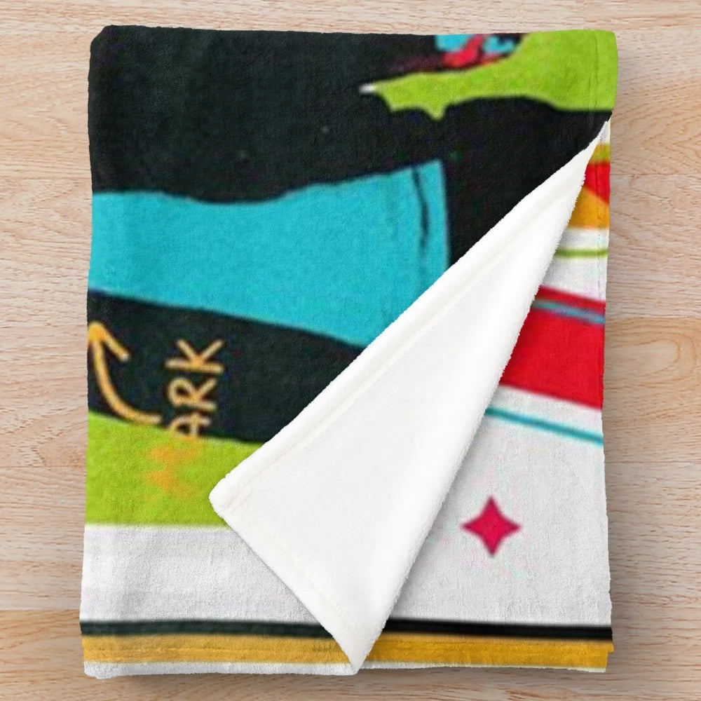 Cozy 60s-inspired plush blanket with Lovejoy, Wilbur Soot, and indie music vibes