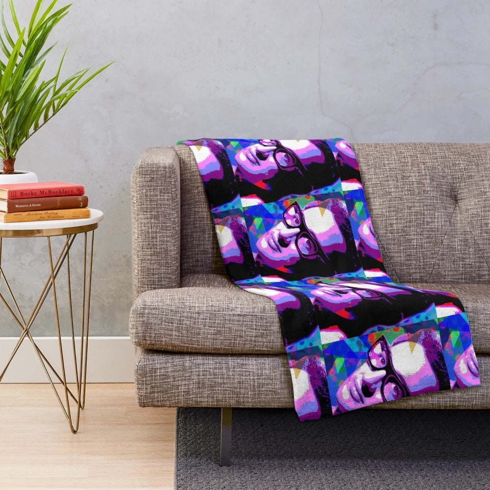 Retro 60s music icon plush blanket in soft, cozy material