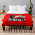 Retro 70s plush blanket featuring the cast of the TV series "Emergency!