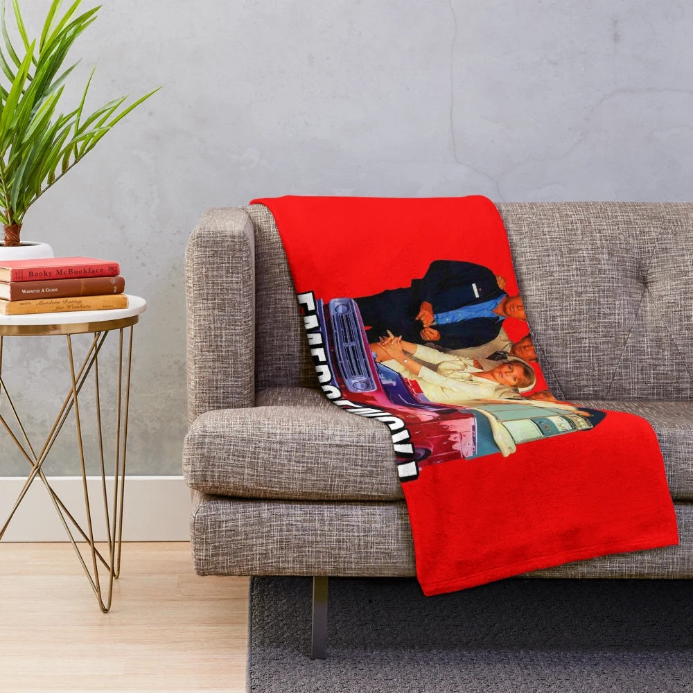 Retro 70s plush blanket featuring the cast of the TV series "Emergency!