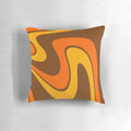 Colorful 70s retro vintage style pillow with psychedelic swirl design