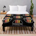 Vintage 1970s Toyota cars themed plush blanket