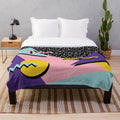 Retro 80s 90s memphis pattern plush blanket