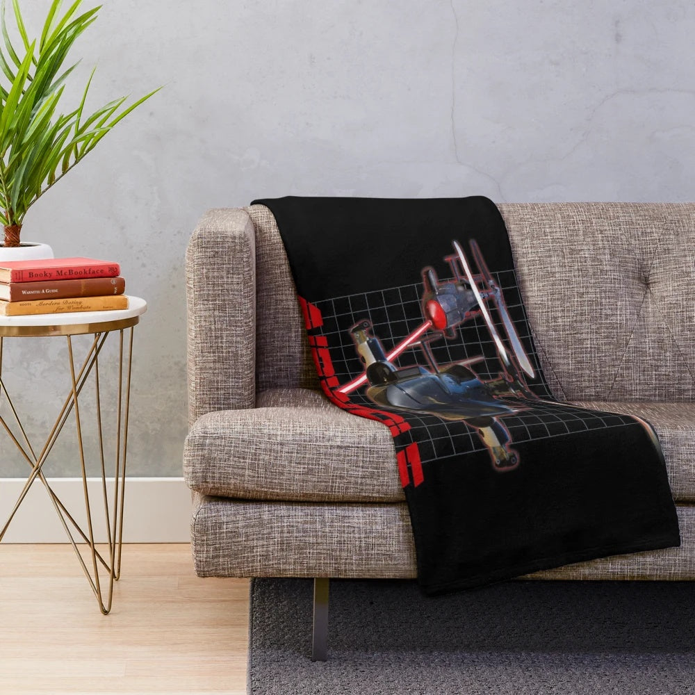 Airwolf inspired plush blanket for 80s TV show fans