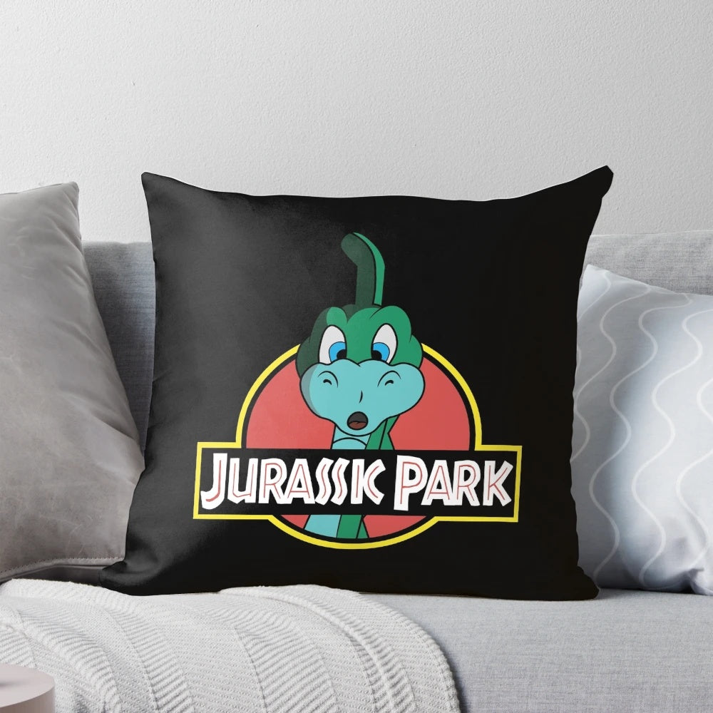 Soft, plush pillow featuring a design of the iconic 80s cartoon character Denver the Last Dinosaur.