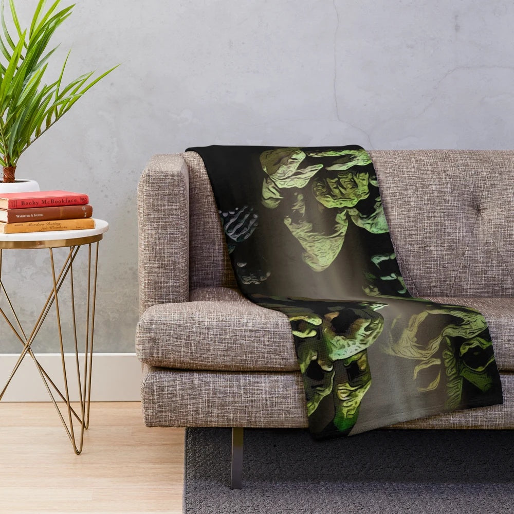 Plush blanket featuring retro 80s fantasy movie design